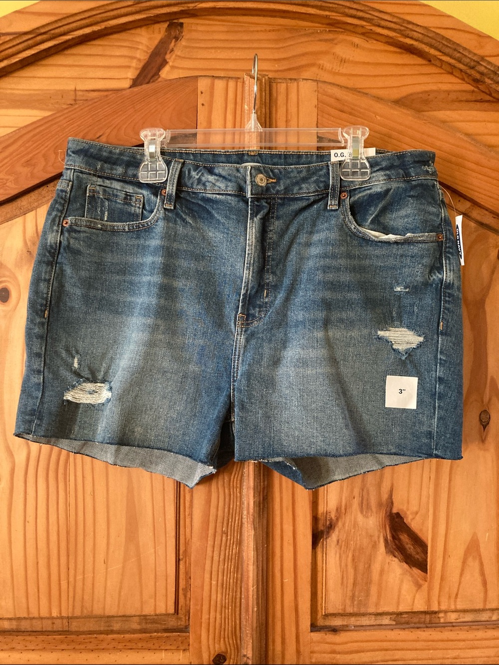Women's Old Navy OG High Rise frayed hem Jean shorts size 18 - NWT
